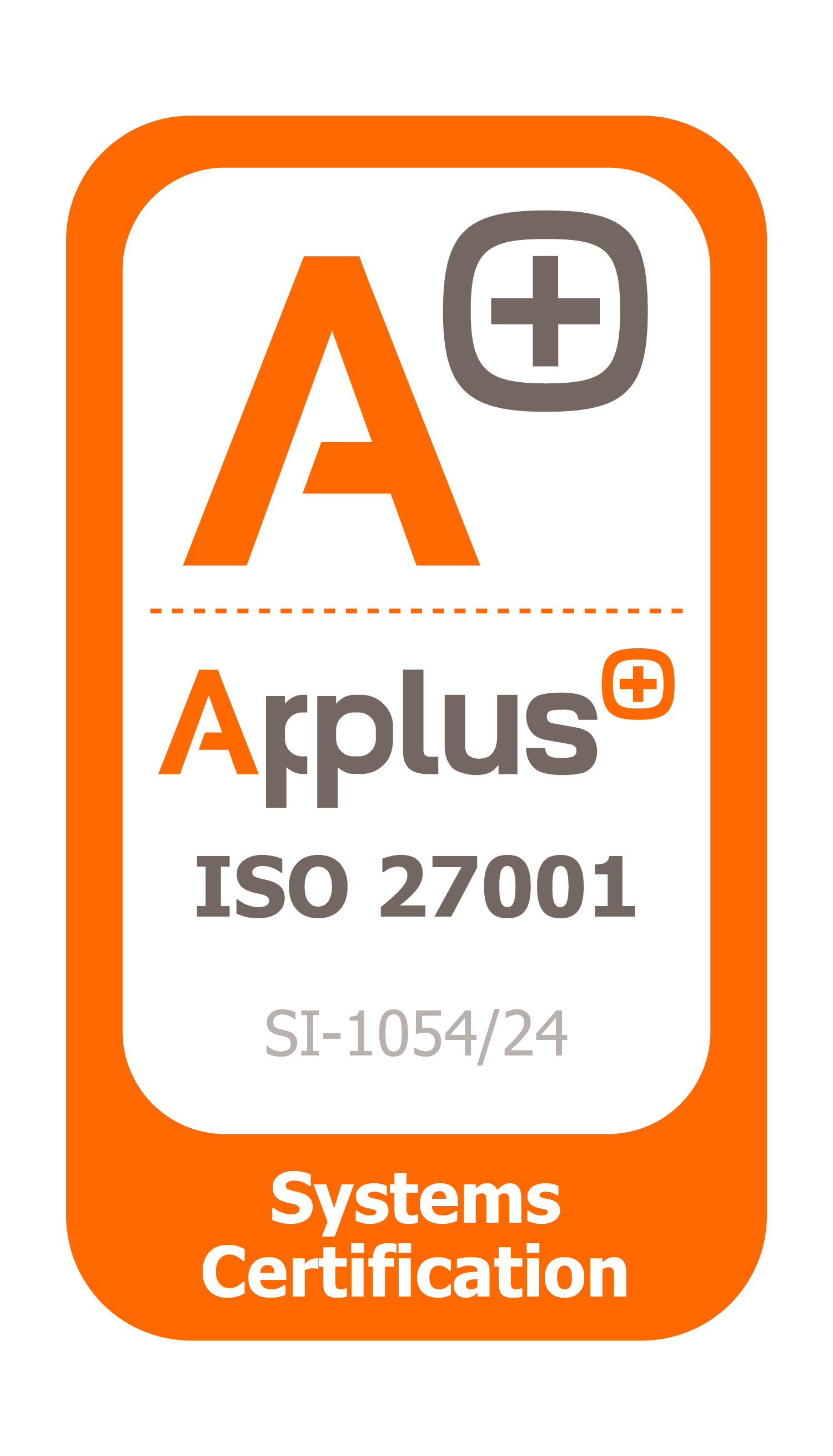 ISO 27001 — Applus+ Systems Certification (SI-1054/24)